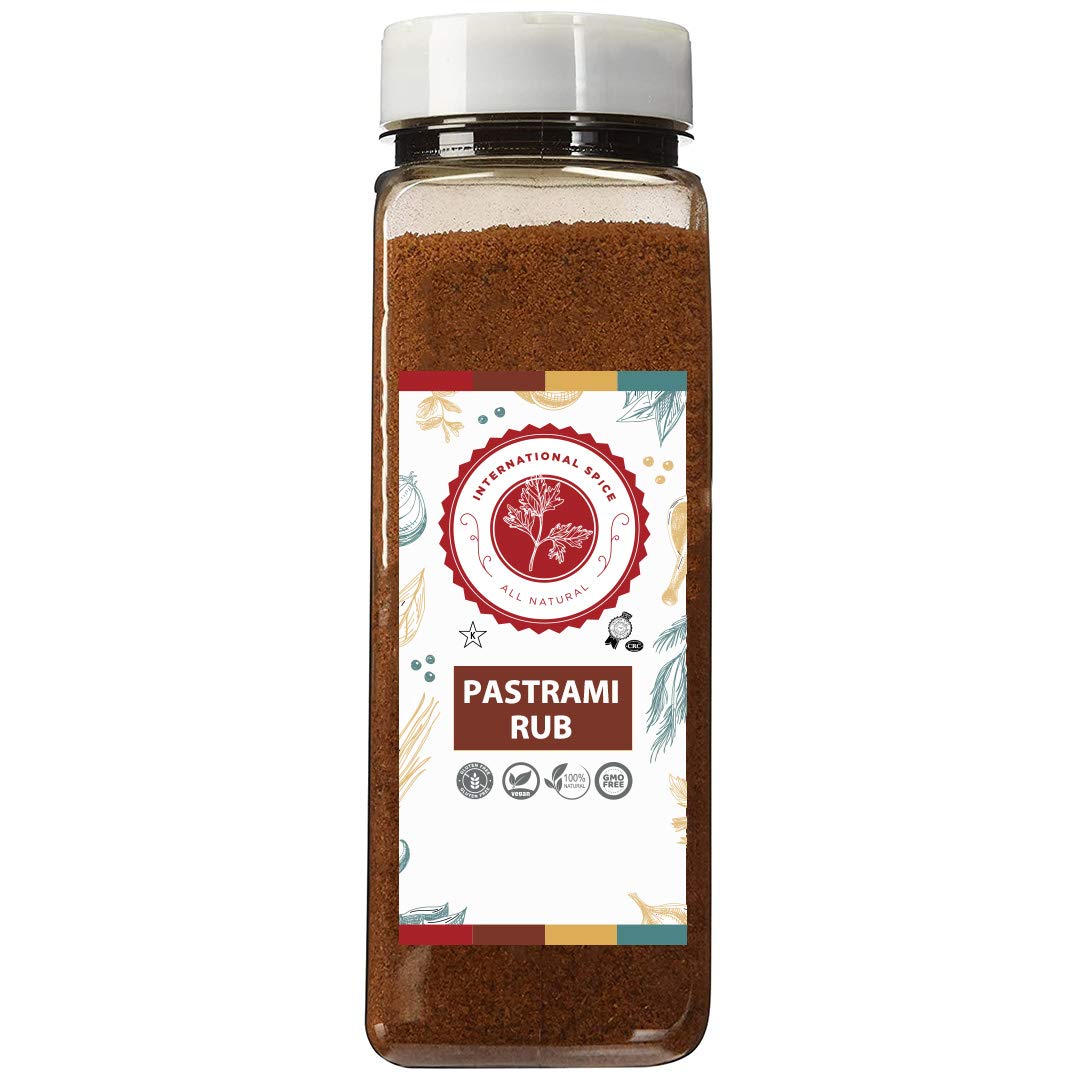 Pastrami Rub Seasoning by International Spice, Pastrami Spice Seasoning for Smoked Meat, Chicken, and Salmon, Gourmet Kitchen Spice, Cooking Gifts