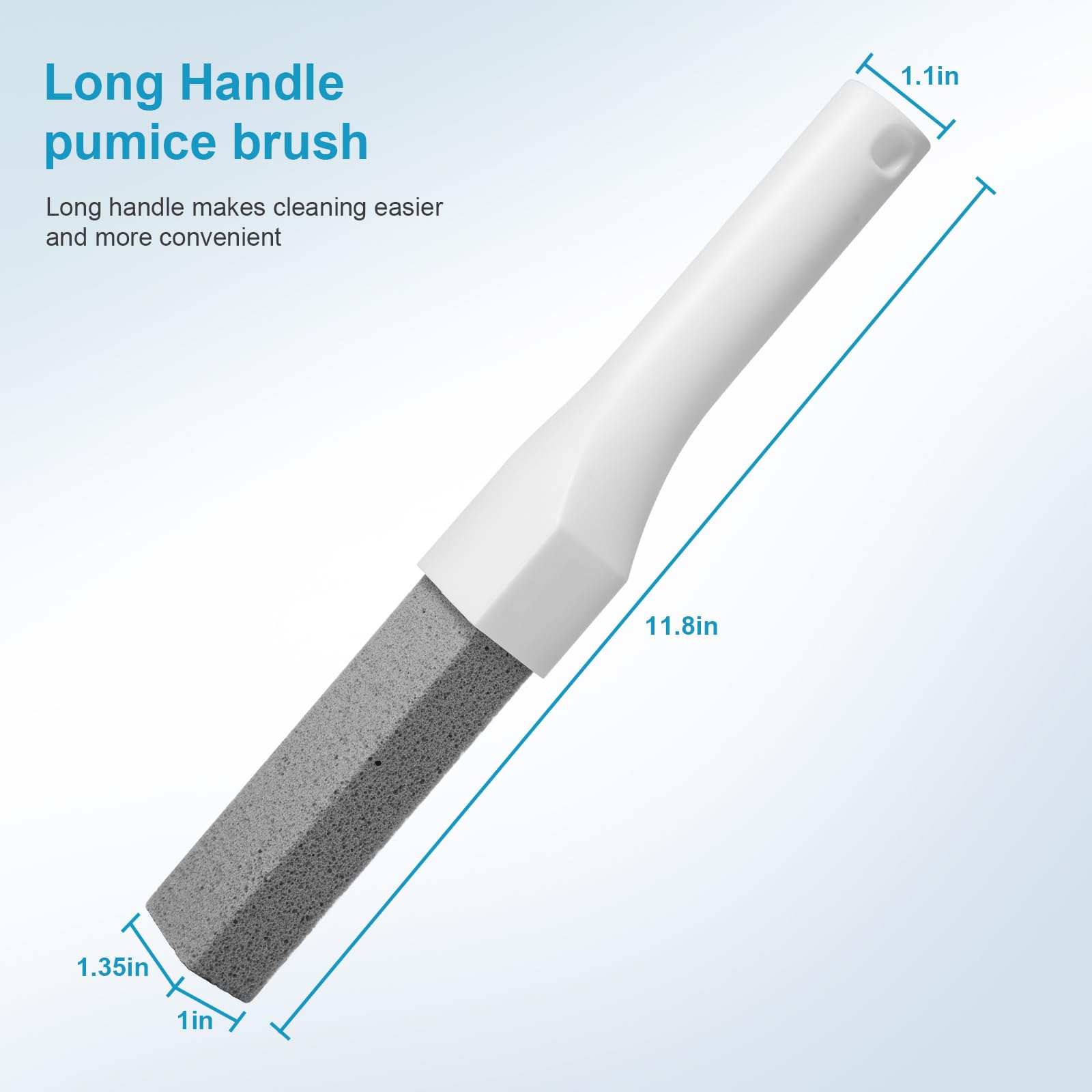 8 Pack Pumice Stone Toilet Bowl Cleaner with Long Handle - Replaceable Toilet Pumice Stone, Equipped with 2 Handles and 8 Floating Stones for Cleaning