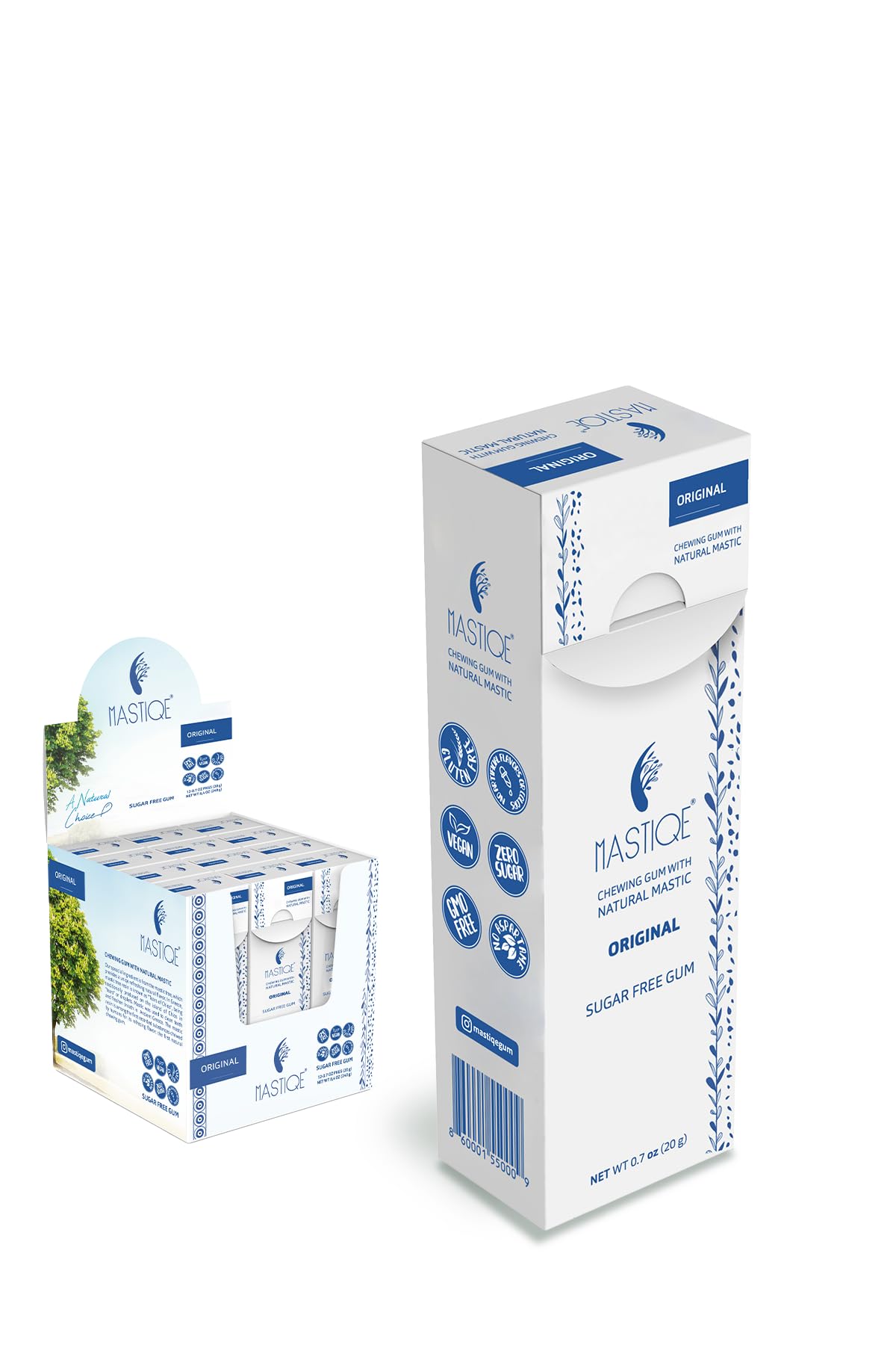 Mastiqe Sugar Free Hard Chewing Gum with Natural Mastic (Plain)