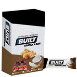BUILT Protein Granola Bars, Coconut Granola, 12 bars, Protein Snacks, 15g of Protein, Collagen, Chocolate Protein Bar with only 150 calories & 4g
