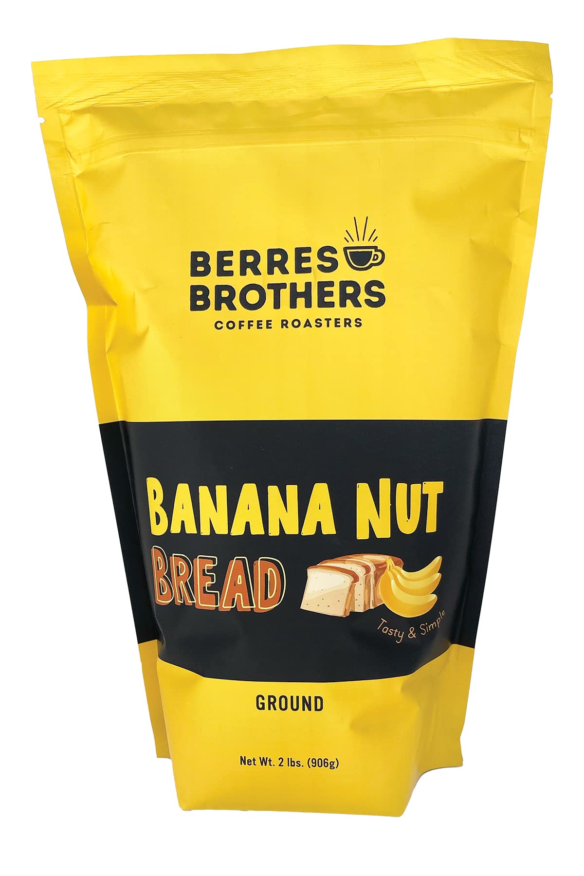 Berres Brothers Banana Nut Bread Flavored Ground Coffee, 2 Pound Package Caffeinated Coffee, Medium Roast, 2 lb