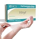HCS Clear Vinyl Gloves - Medium Gloves Disposable, Latex-Free, Powder-Free - Vinyl Disposable Glove, Cooking, Food Prep, Cleaning - Medical Exam