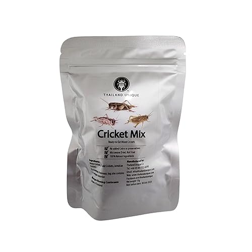 Thailand Unique Dehydrated Mixed Crickets - 15 Gram Bag of House, Field and Jamaican Edible Insects for Humans, Nutritious Bugs Superfood Unusual