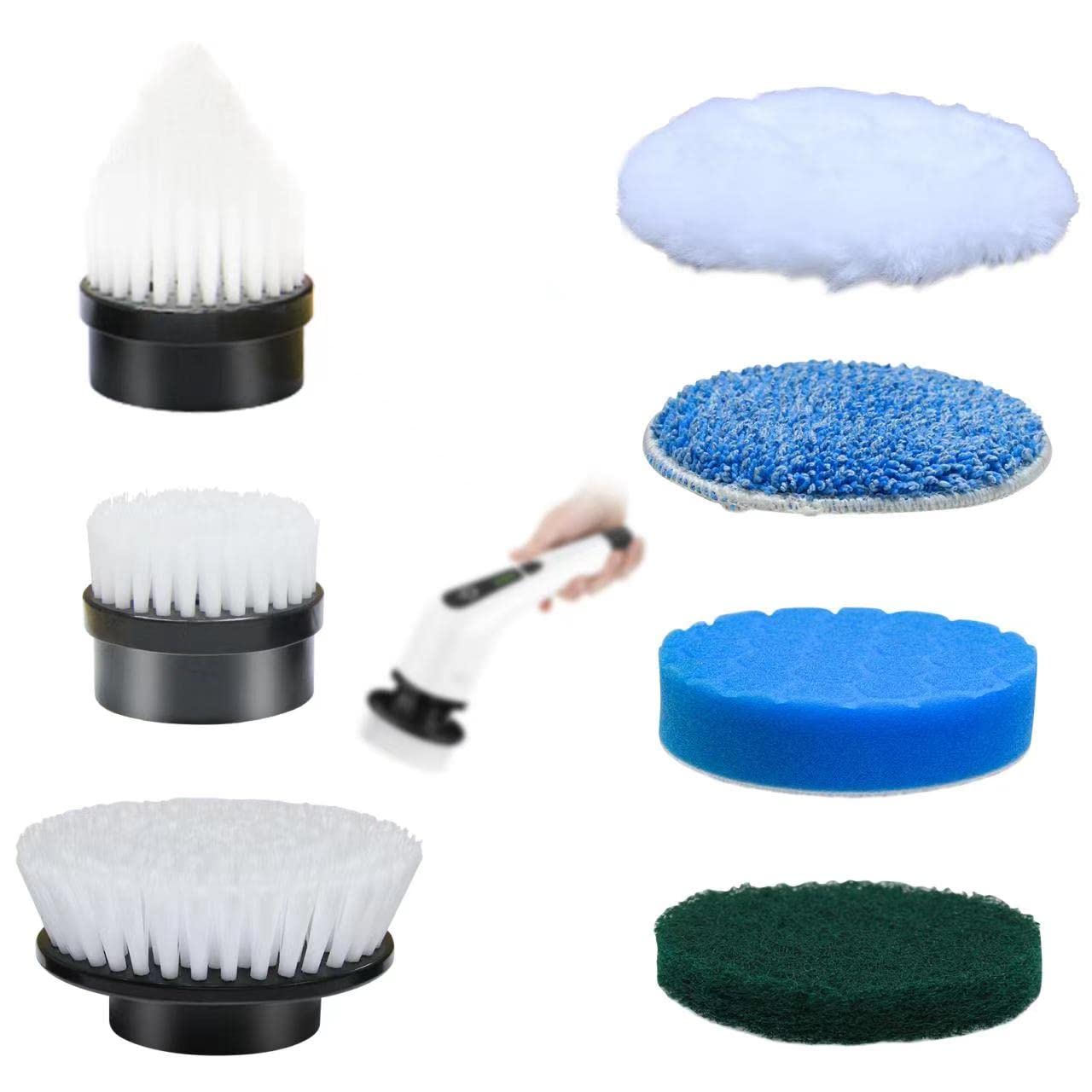 Leebein ANS-8050 Electric Spin Scrubber Replacement Brush Heads, 7pcs Extra Brush Accessories Kit for Leebein ANS-8050 & ANS-8051 8052 Electric