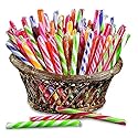 Fun Express Candy Canes Bulk Individually Wrapped - 80 Peppermint Candy Sticks Christmas Candy Assorted Flavors | Perfect for Holiday Parties