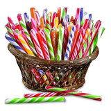 Fun Express Candy Canes Bulk Individually Wrapped - 80 Peppermint Candy Sticks Christmas Candy Assorted Flavors | Perfect for Holiday Parties