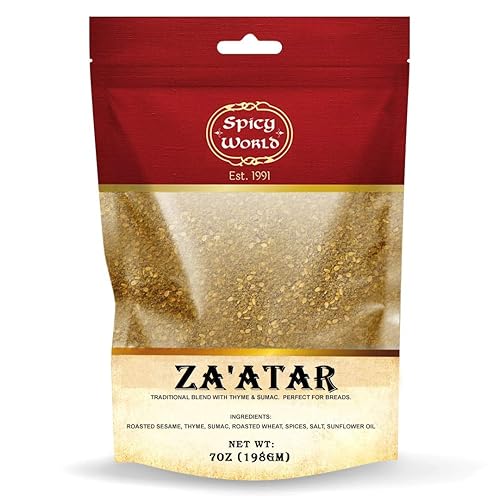 Spicy World Zaatar 7 Ounce LARGE Bag | Traditional Middle Eastern Zatar Spice Blend with Thyme & Sumac | Zaatar Seasoning