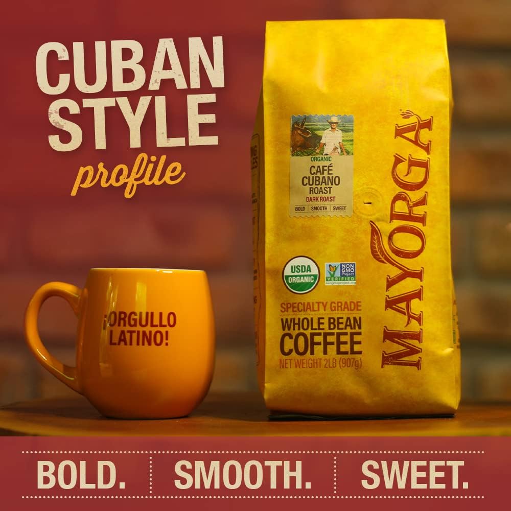 Mayorga Dark Roast Coffee Gift Pack of 3, 12 oz bags- Mayan Blend, Cubano Roast and Muy Macho - 100% Arabica Café Whole Coffee Beans - Smoothest