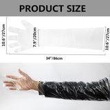 goldhik 50pcs Long Disposable Gloves, Extra Long Full Arm 34inch - Veterinary Insemination Rectal Gloves for Field Dressing, Gutting Deer, Gardening