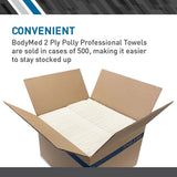 BodyMed 3 Ply Tissue/Poly Professional Towels - Disposable Paper Towels - 13-Inch x 18-Inch - Case of 500 - White