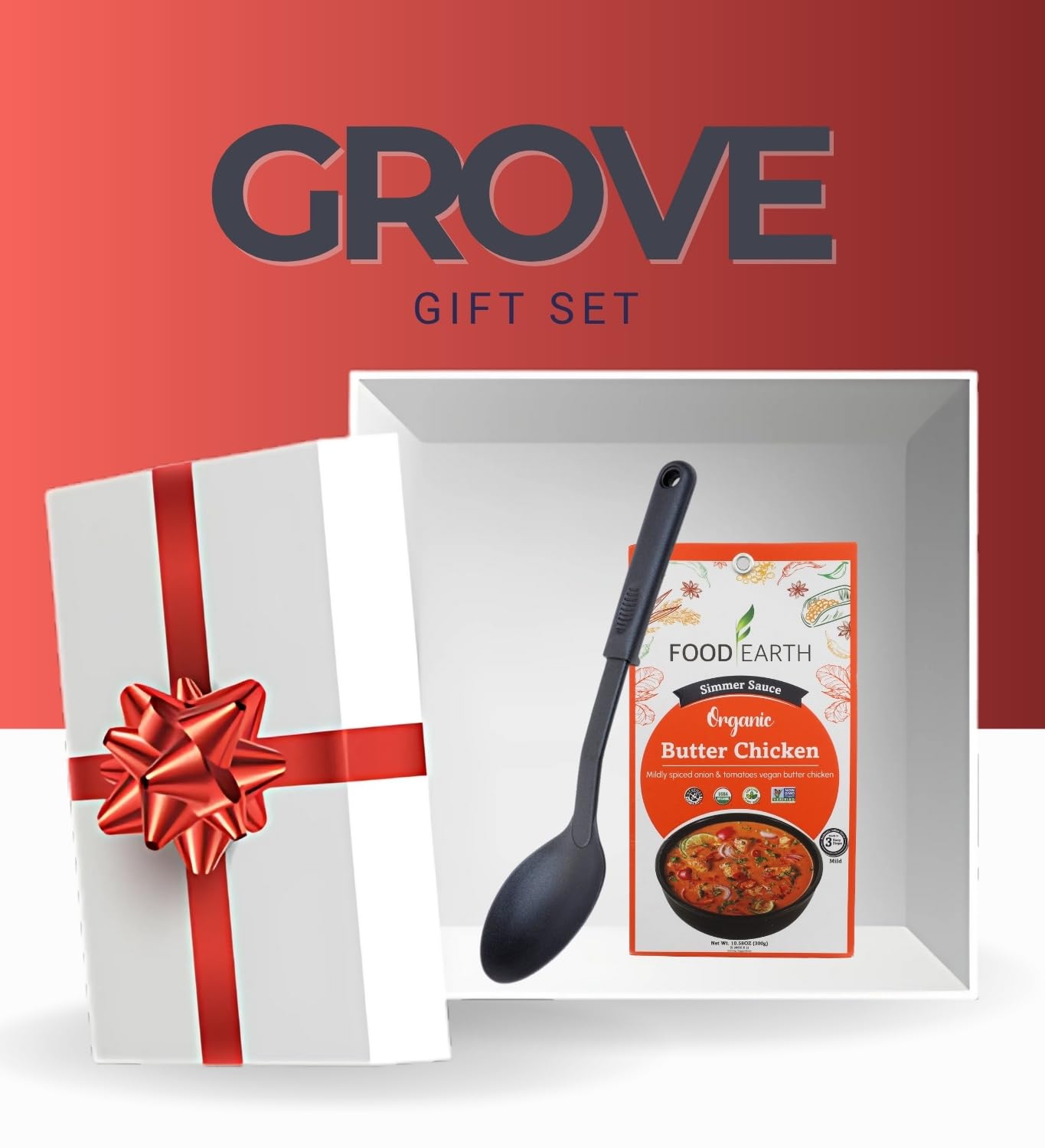 Sauce Simmer Butter Chicken, 10.58 OZ Bundle with Black Nylon Basting Spoon - Rich Tomato and Coconut Cream Blend with Mild Spices, Great for Easy