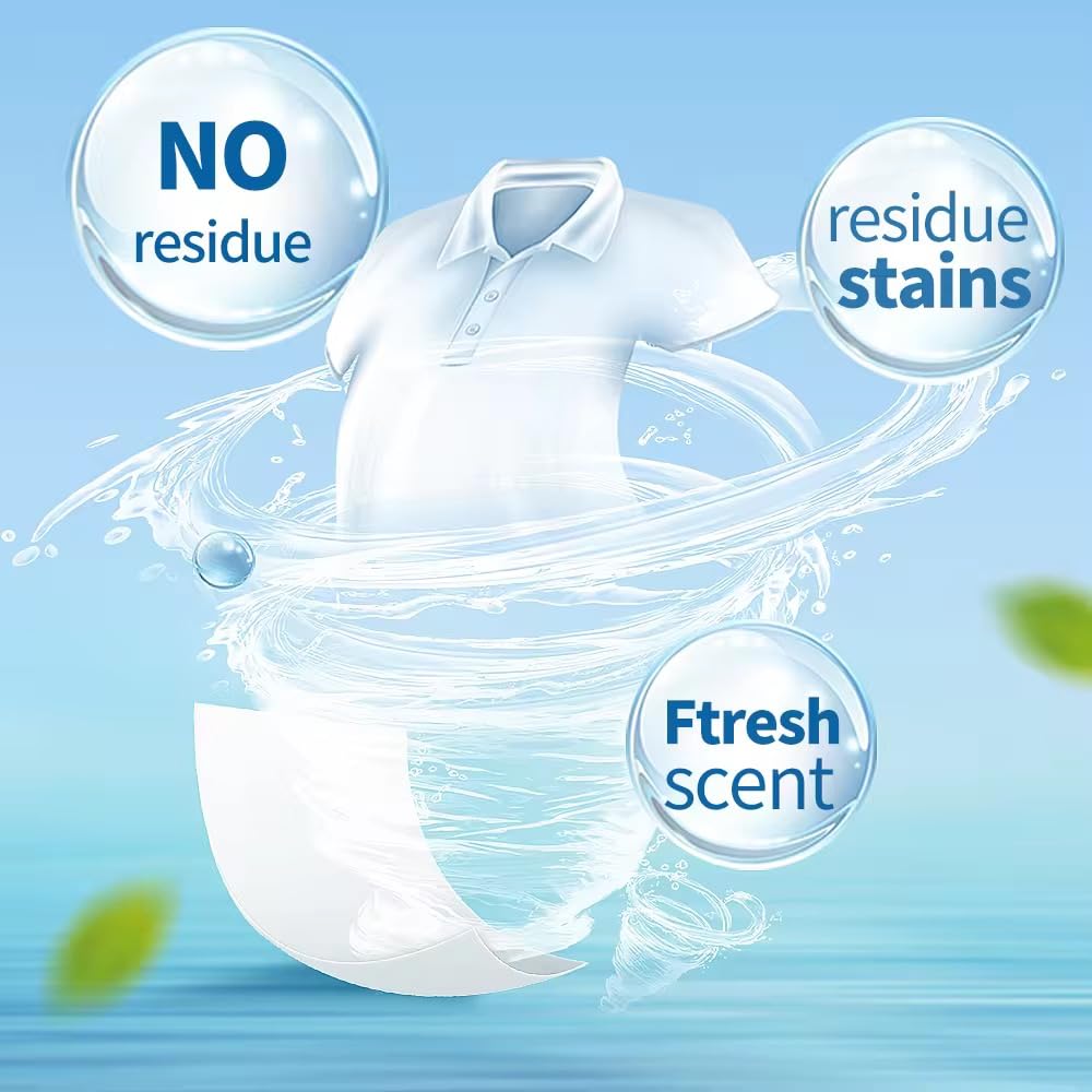 SureStuff Laundry Detergent Sheets Fresh Scent - 80 (7"x11") Loads Eco Liquidless Soap - Travel-Friendly for Hot & Cold Cycles, Tackles Tough Stains