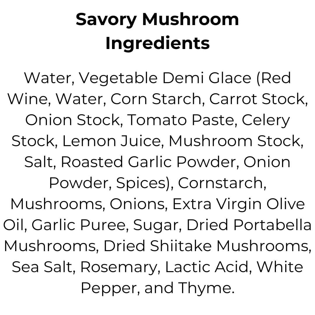 Le Sauce & Co. 4 serving Savory Mushroom Gourmet Gravy (2-pack) - Real Food Ingredients, Steak Sauce, Chicken Sauce, Dressing, Meats Prepared Foods