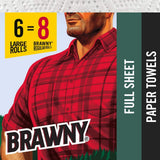 Brawny Paper Towels, 6 Large Rolls, Full Sheet, 6 = 8 Regular Rolls