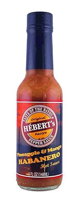 HÉBERT’s Pineapple Mango Habanero Hot Sauce - Sweet Tropical Heat with Pineapple & Mango Blends - Medium Hot Thick Gourmet Hot Sauce for Tacos