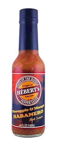 HÉBERT’s Pineapple Mango Habanero Hot Sauce - Sweet Tropical Heat with Pineapple & Mango Blends - Medium Hot Thick Gourmet Hot Sauce for Tacos