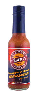 HÉBERT’s Pineapple Mango Habanero Hot Sauce - Sweet Tropical Heat with Pineapple & Mango Blends - Medium Hot Thick Gourmet Hot Sauce for Tacos