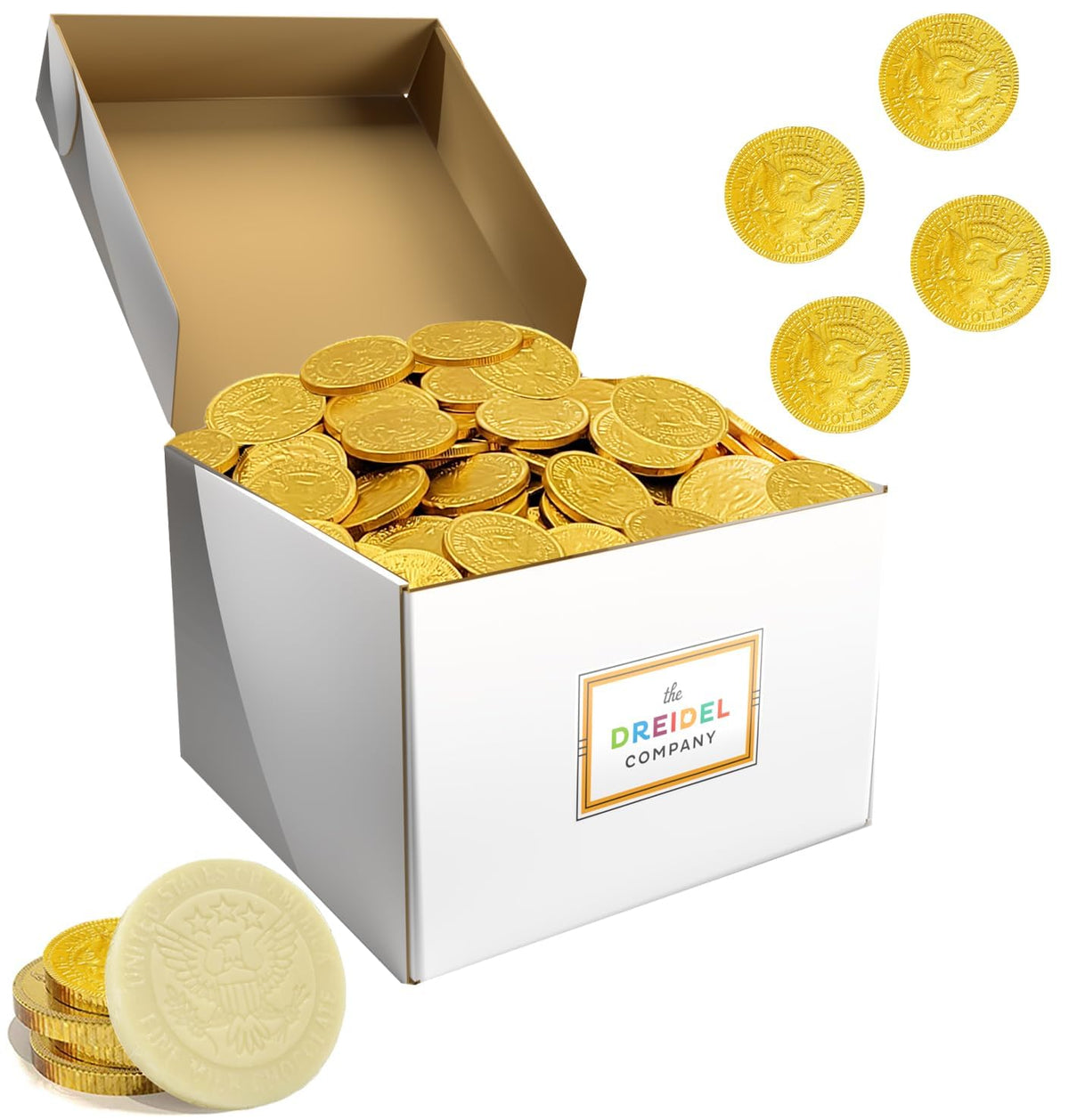 White Belgian Milk Chocolate Coins, Kosher Certified Dairy, Non GMO (500-Pack)