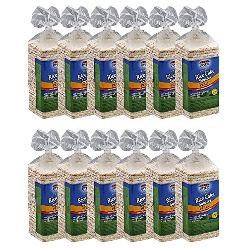 Only Kosher Candy Ultra Thin Rice Cakes Squares Plain, Lightly Salted, 100% Pure Brown Rice (Pack of 12)