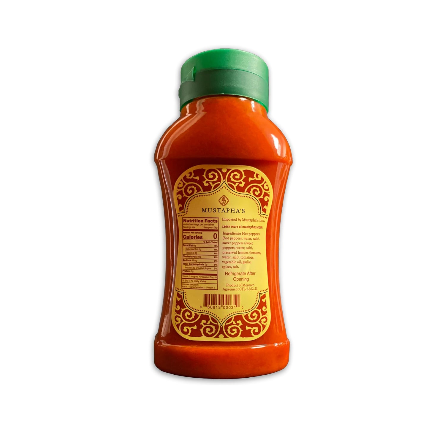Mustapha’s Harissa Hot Sauce - North African Hot Pepper Paste, No Sugar, Preservative-Free, Non-GMO, Vegan, Paleo & Keto Friendly, Perfect