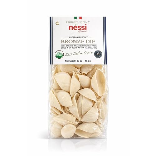 Néssi Organic Conchiglioni, Bronze Die Cut Pasta, 16 Ounce, Italian, Kosher, Bag