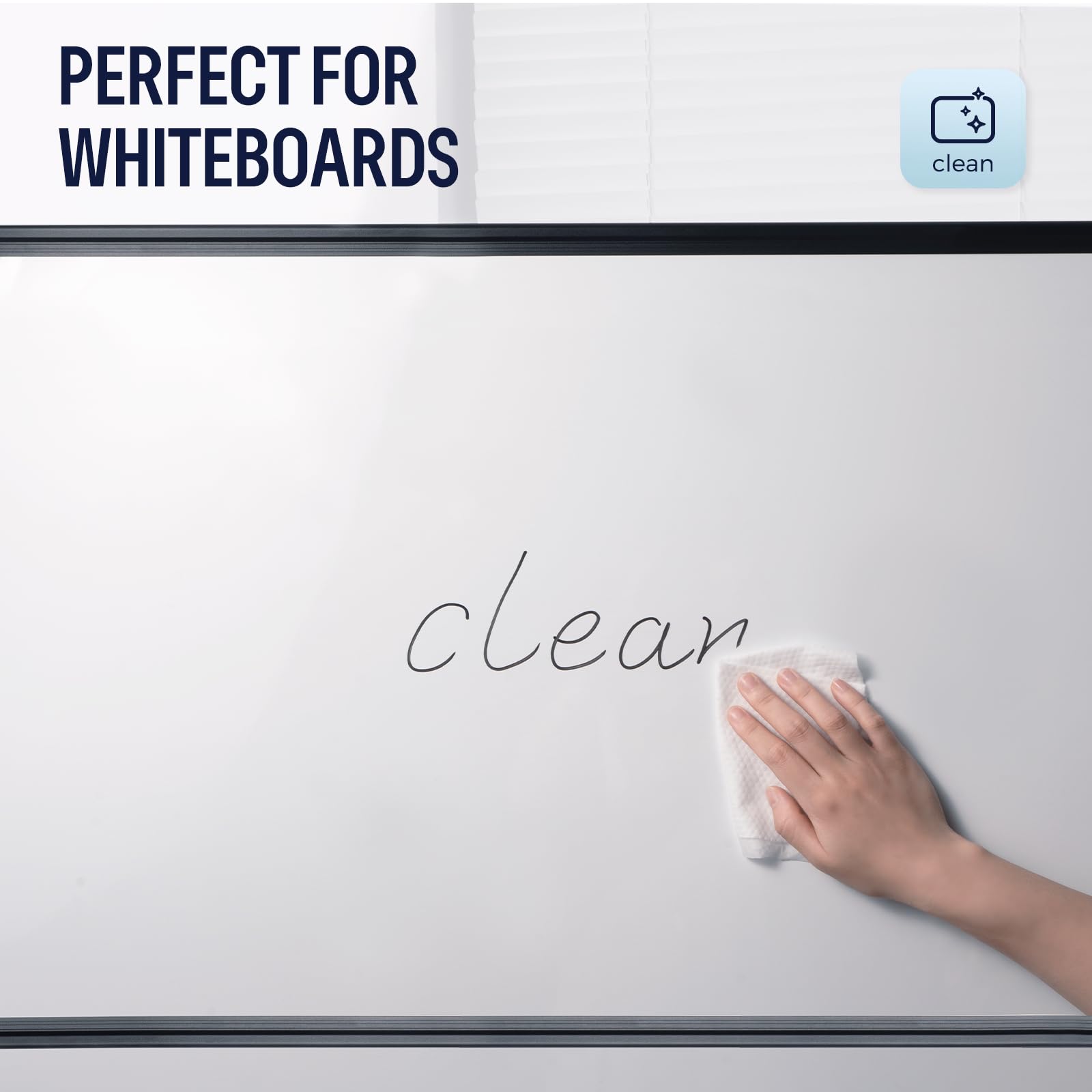 LOUKIN Dry Erase Wipes, Whiteboard Cleaning Wipes, Non-Toxic Cleaning Wipes for Whiteboard, 50 Wipes Per Pack