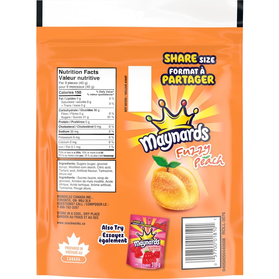 Maynards Fuzzy Peach 355g (12.5oz) SET of 4