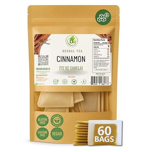 Canela Té (Cinnamon Tea) - 60 Tea Bags - 100% Natural, Vegan, Herbal - Gluten-Free, Non-GMO - by Bexpertsusa