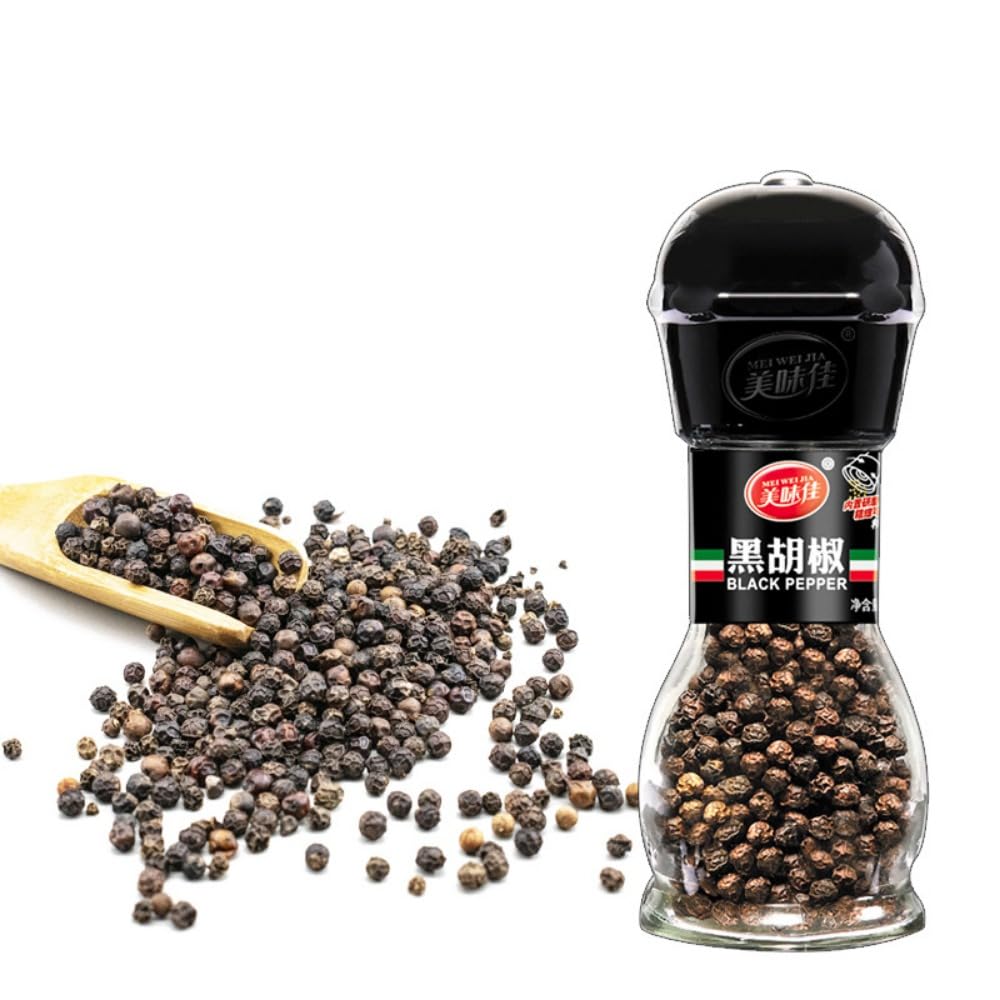 Zercumm Black Pepper with Grinder Grinding Head Bottled Black Pepper 35G Freshly Ground