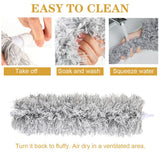 Feather Duster Extendable Microfiber Dusters Hand Dusters for Cleaning Washable Cobweb Dusters with Stainless Steel Extension Pole Telescopic Duster