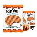 Rip Van Wafels Gluten-Free Stroopwafel - Dutch Caramel & Vanilla Stroopwafels Healthy Snacks Non-GMO Low Sugar (6g) Calorie, 12 Count