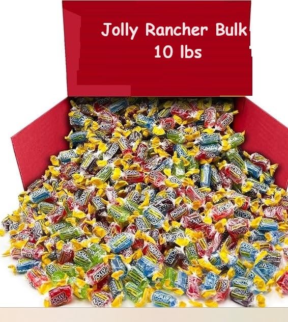 Jolly Rancher Hard Candy Bulk -10LB - 720 pieces - Assorted Variety Individually Wrapped Hard Candy to Celebrate Birthdays, Halloween, Easter Hunt