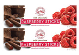 Sweet's Candy Milk Chocolate Raspberry Stick (2) and Happy Holidays Card (1) Bundle