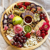 Charity Leaf Disposable Palm Leaf 14" Round Trays (10 pieces) Bamboo Like Serving Platters, Disposable Boards, Eco-Friendly Dinnerware For Weddings