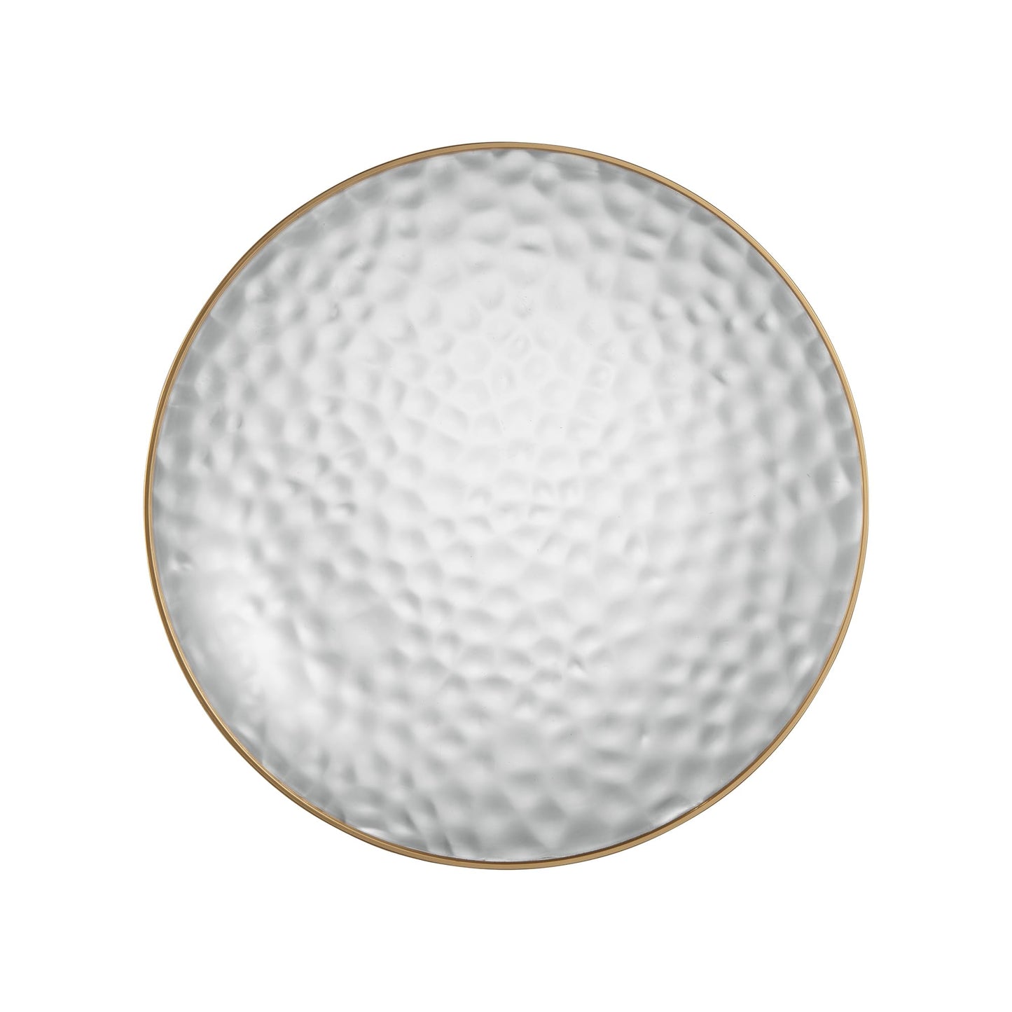PLASTICPRO 30 Pack Hammered Plastic Plates Heavyweight Disposable Plastic Plates Elegant Clear Hammered Rim Platsic Party Dishes (Hamered Clear