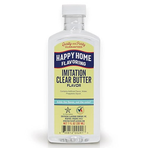 Happy Home Imitation Clear Butter Flavoring, Non-Alcoholic, Certified Kosher, 7 oz.