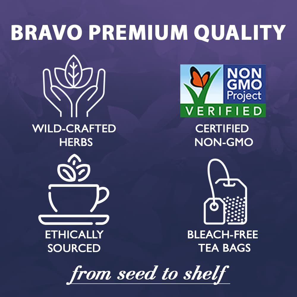 Bravo Tea Herbal Tea Blend - Caffeine Free - Traditional Herbal Support Tea - 20 Tea Bags