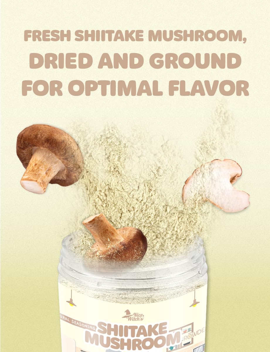 Premium Korean Shiitake Mushroom Powder 100g, 100% Pure, Natural Umami Seasoning, No Additives, Rich Flavor Booster for Soup, Broth, Stir-Fry