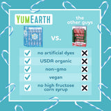 YumEarth Organic Candy Canes - Individually Wrapped Full Size Blue Raspberry Candy Canes - Dye Free, Allergy Friendly, Non GMO, Gluten Free, Vegan