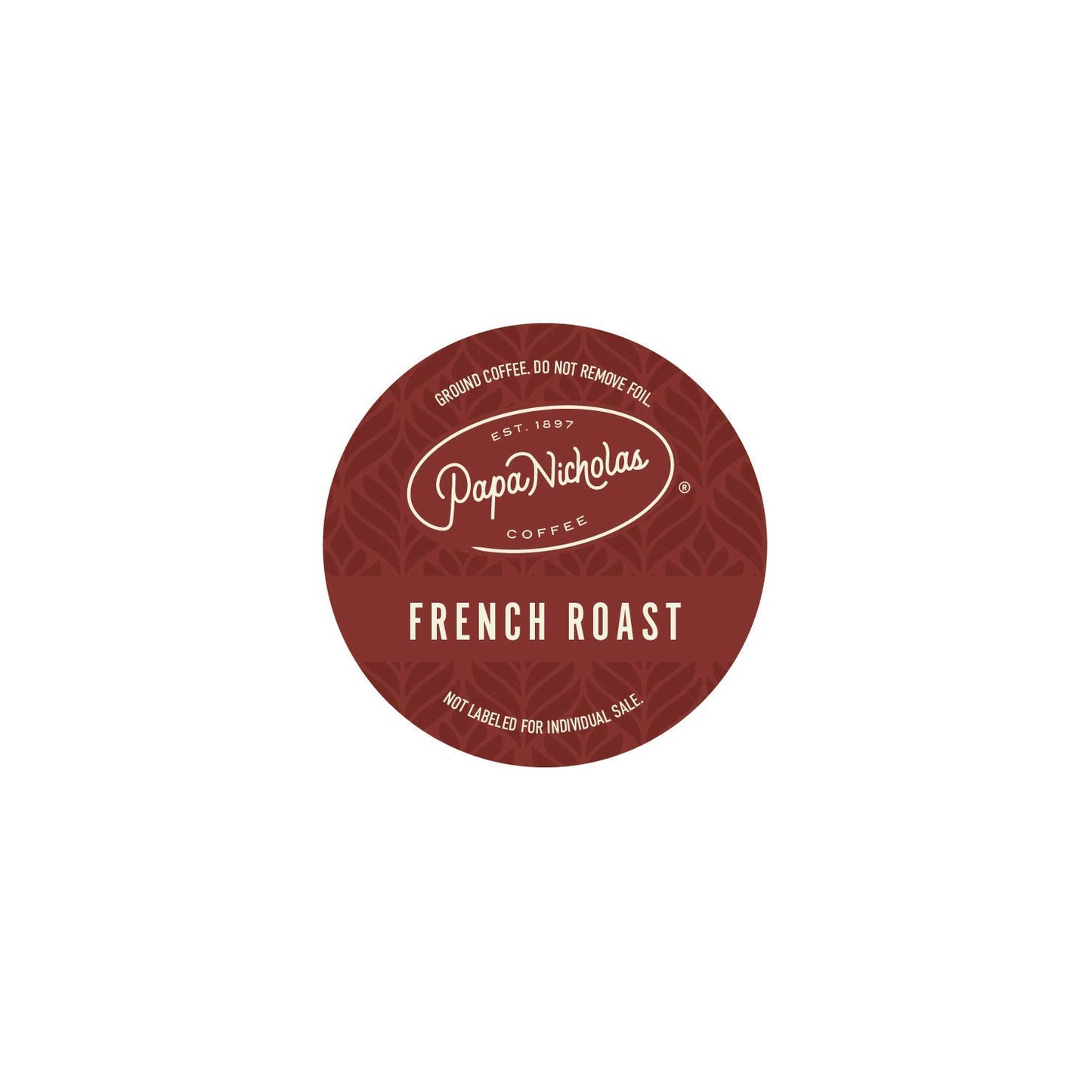 PapaNicholas Coffee Single Serve Coffee Cups, Fits Keurig K Cup Brewers, French Roast, 48 Coffee Pods