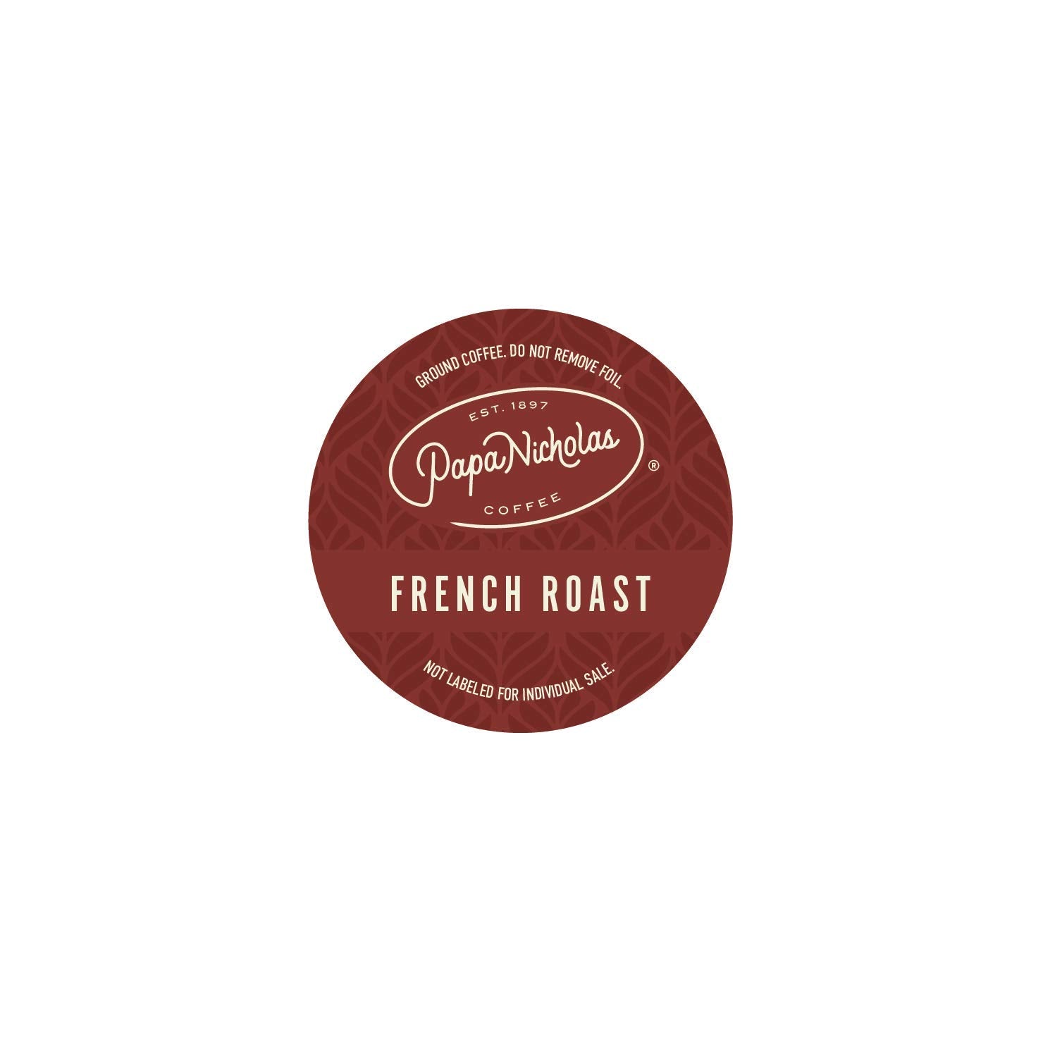 PapaNicholas Coffee Single Serve Coffee Cups, Fits Keurig K Cup Brewers, French Roast, 48 Coffee Pods
