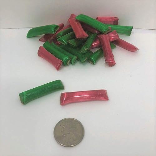 Old Fashion Chocolate Straws Red and Green 2 pounds chocolate filled straws