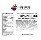 Cappuccino Supreme 2 lb bag Pumpkin Spice Instant Cappuccino Mix