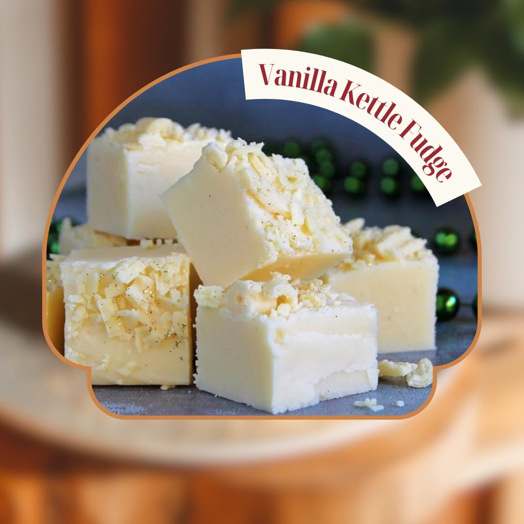 8oz. Smooth Creamy Vanilla Kettle Fudge | Fresh Gourmet Candy | Decadent and Delicious Handcrafted Fudge - 8 oz.