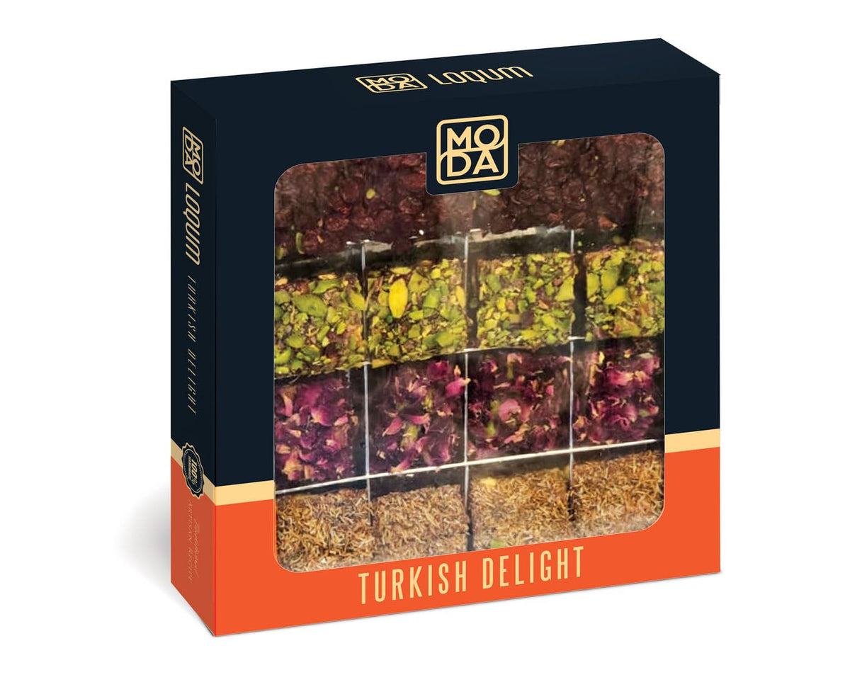 Harem Love Series Mixed Turkish Delight - 16 pcs, 16 oz (454g) Gourmet Turkish Delights Candy Assortment (Lokum) - Pistachio, Fruit & Double Layer