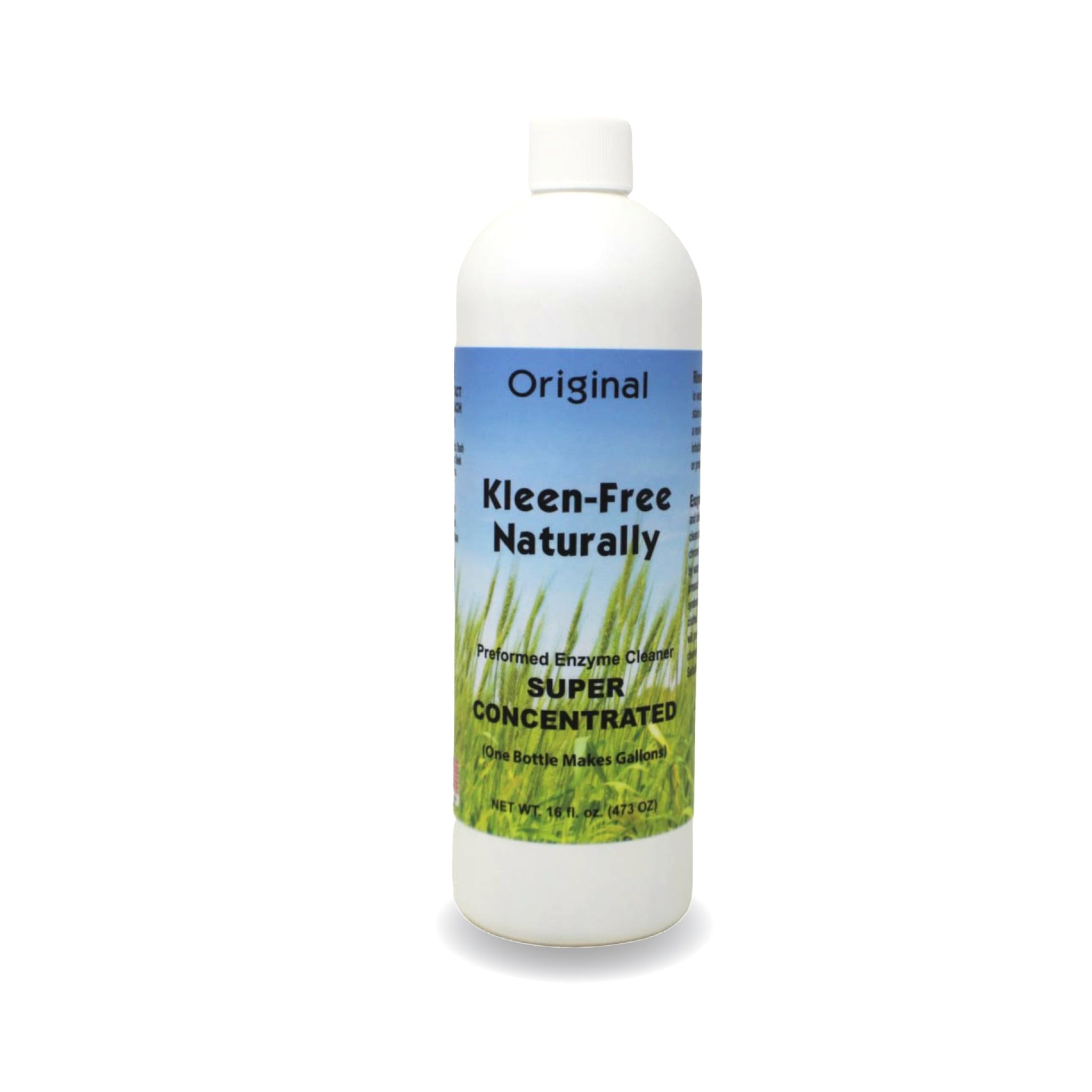 Kleen Free Naturally Preformed Enzyme Cleaner, Enzyme Solution, Multi-Purpose Cleaner, Laundry Additive and More - Concentrate - Original Scent - 16oz