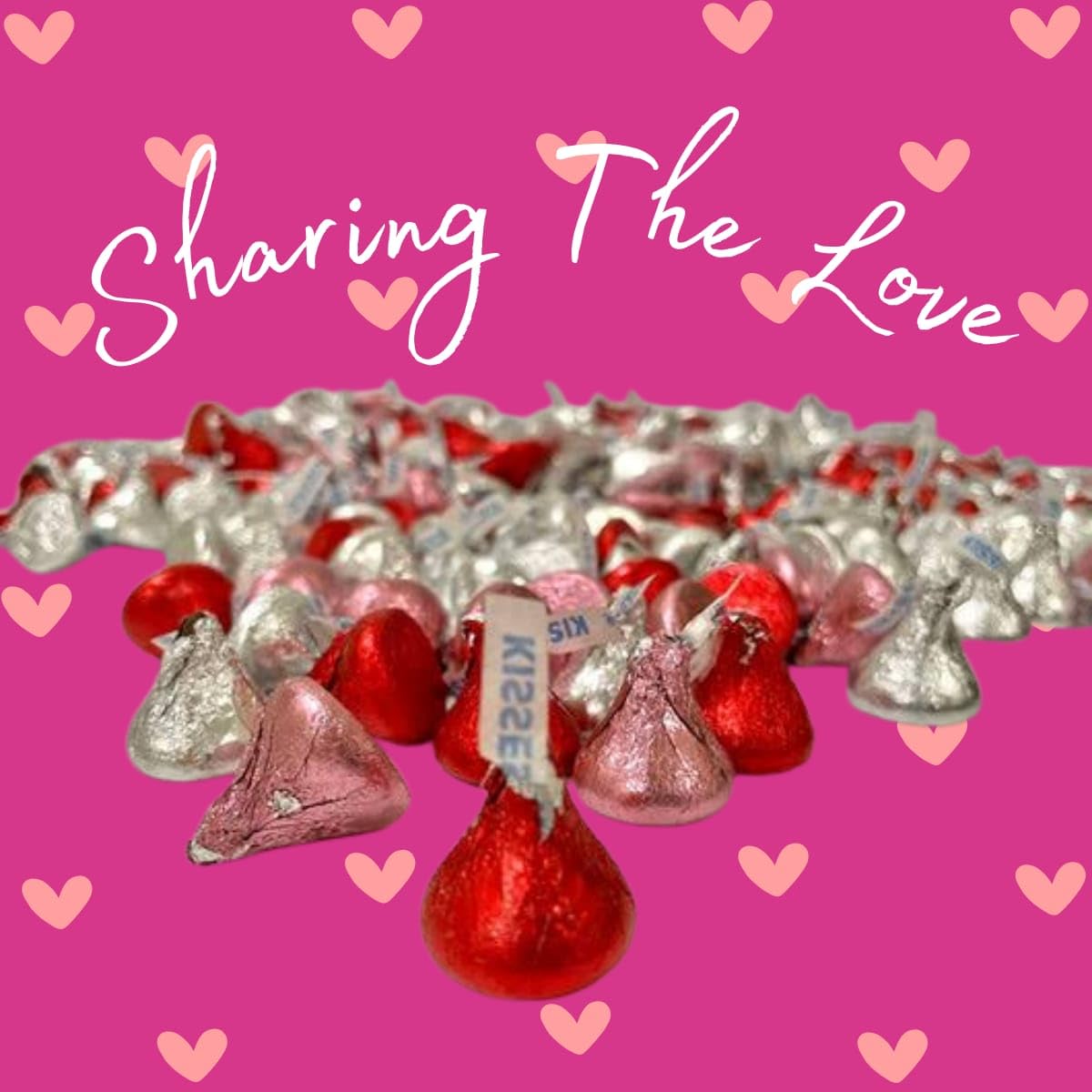 Candykrave Hershey'ss Kisses Valentine Colors Milk Chocolate candy - 4LB (400 pcs) - Bulk chocolate Red, Pink & Silver Foil Candy - Delicious Treats