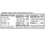 Dancing Deer New Fresh Baked Oatmeal Breakfast Cookies (Cranberry Orange Walnut)-12 Counts -2 oz per count