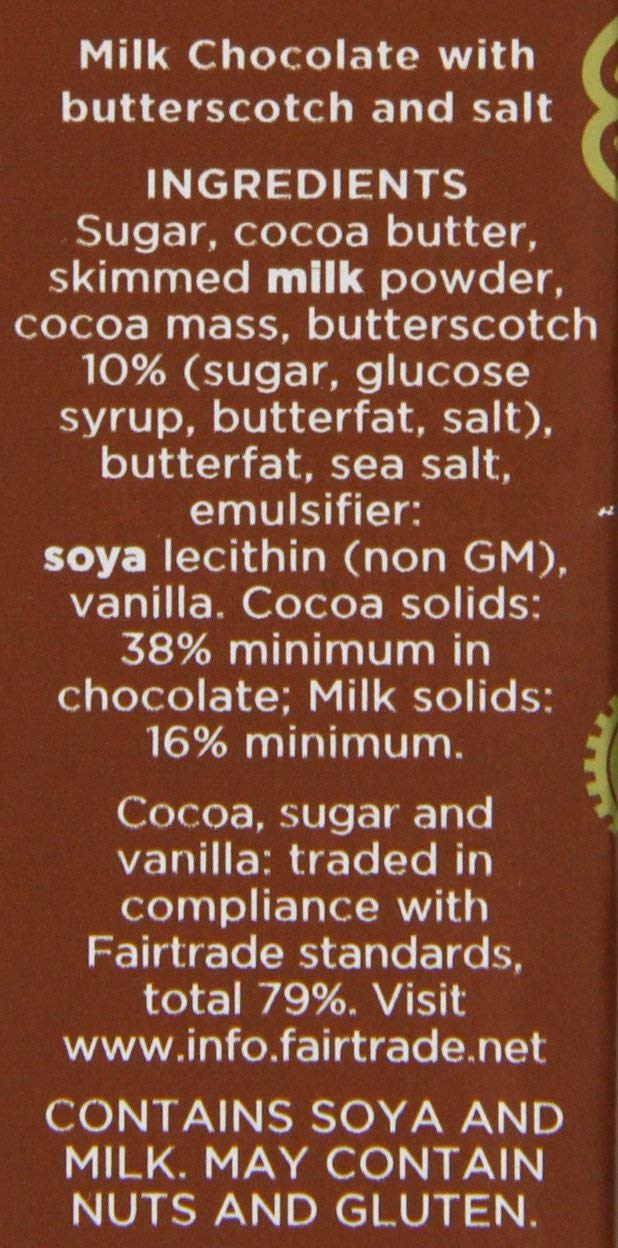 Divine Milk Chocolate with Toffee & Sea Salt 100g - Pack of 2