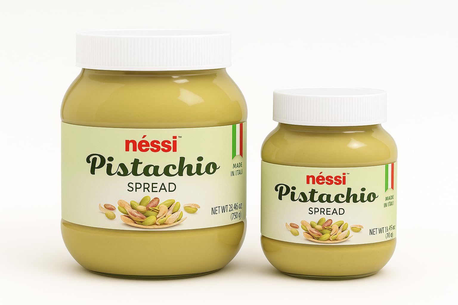 Néssi Pistachio Spread, 30% Real Pistachios, 12.35 Ounce, Glass Jar